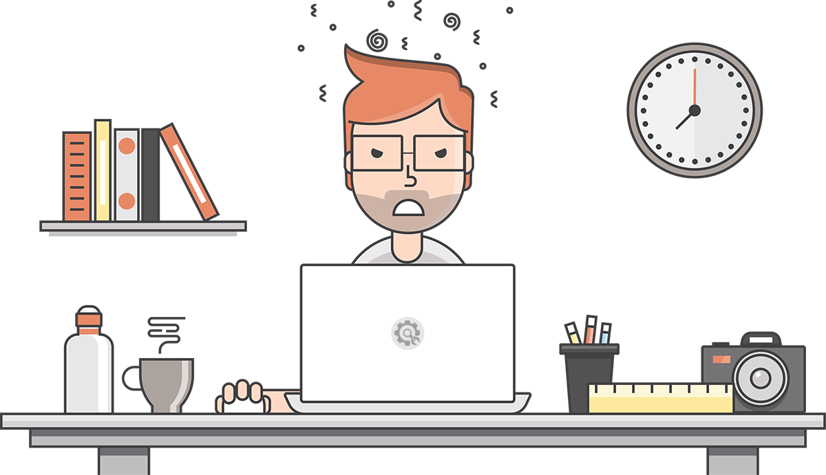 Verrückter Designer bei der Arbeit