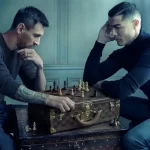 Messi e Ronaldo che giocano a Scacchi
