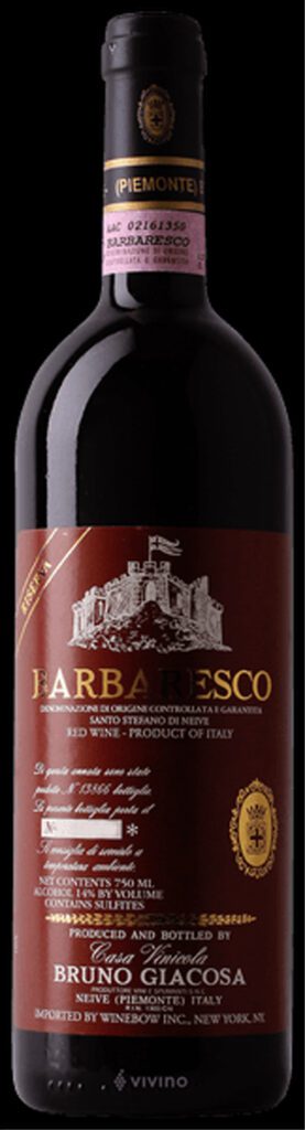 Vino e seduzione, Barbaresco Bruno Giacosa Riserva. Photocredit vivino.com