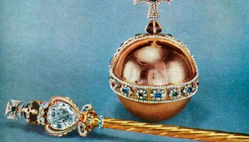 Incoronazione di Re Carlo III, Scettro e Globo del Sovrano. Photocredit rainews.it Getty Images