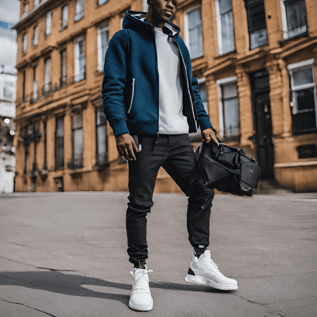 Uomo Street Style dal Look sportivo