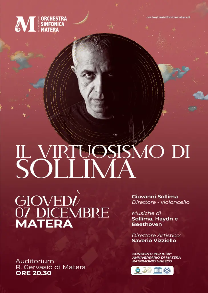 Giovanni Sollima, virtuoso del violoncello, si prepara a incantare il pubblico lucano e pugliese con un imperdibile concerto che si terrà domani, giovedì 7 dicembre, a Matera, e venerdì 8 dicembre ad Altamura