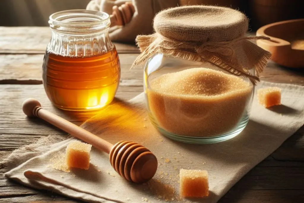 scrub zucchero di canna e miele bellezza fai da te