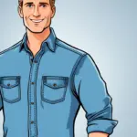 camicia in jeans da uomo
