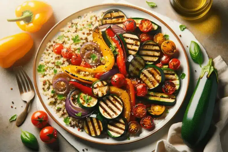 quinoa e verdure grigliate | Preparazione di pasti sani per professionisti molto impegnati: nutrirsi al meglio con poco tempo a disposizione