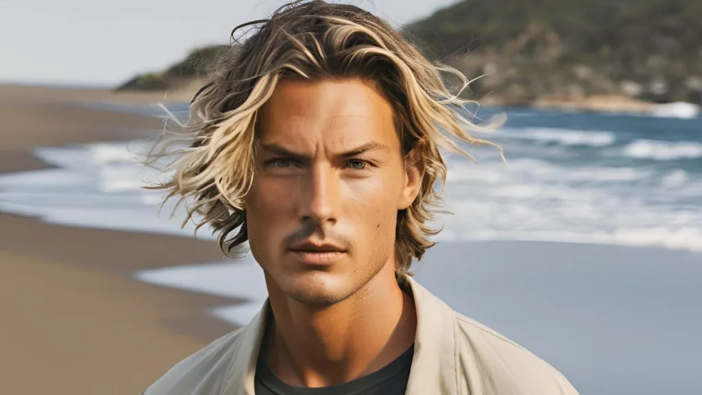 acconciatura maschile con riga in mezzo