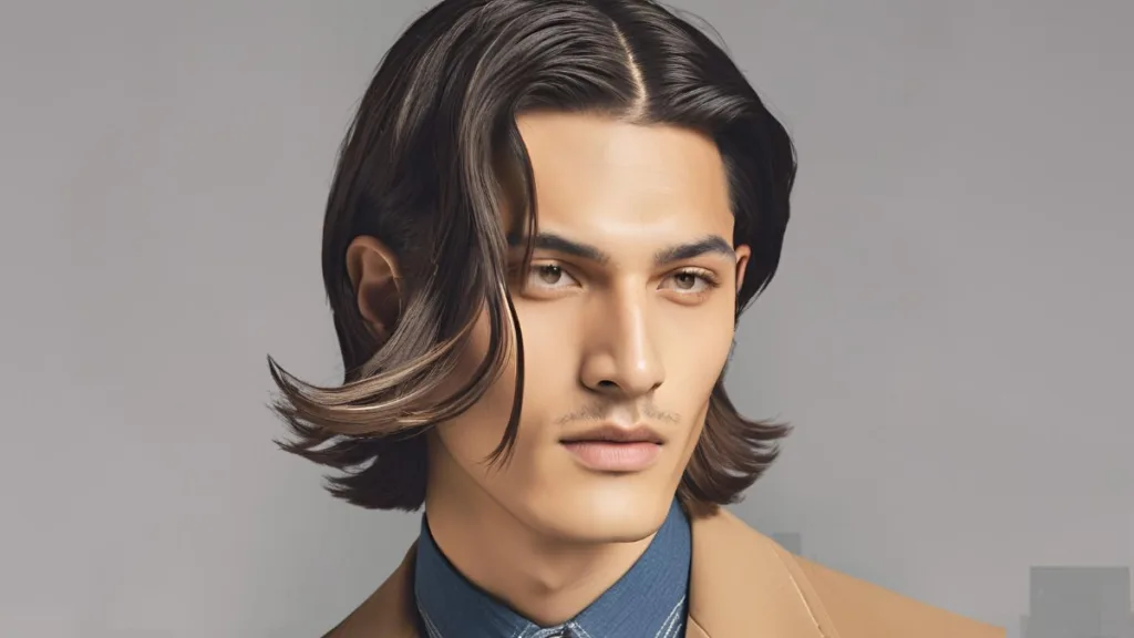 acconciatura maschile con riga in mezzo