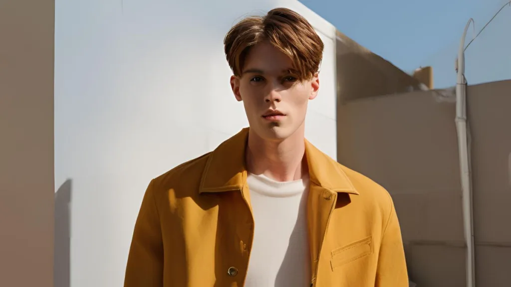 acconciatura maschile con riga in mezzo