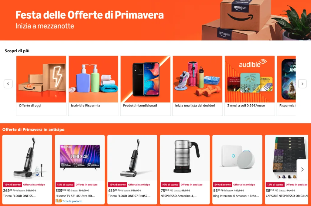 Dal 25 al 31 Marzo, La Festa delle Offerte di Primavera su Amazon.it