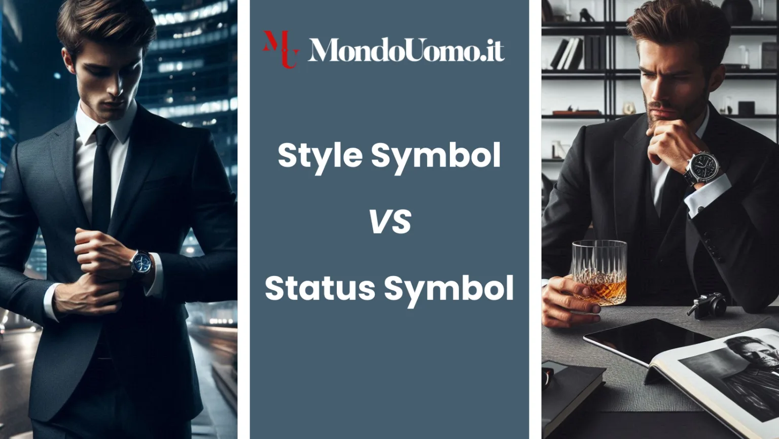L’Uomo Moderno, Tra Style Symbol e Status Symbol. È indubbio che oggi l'uomo si trovi a confrontarsi sempre più con due concetti distinti, ma interconnessi: lo Style Symbol e lo Status Symbol