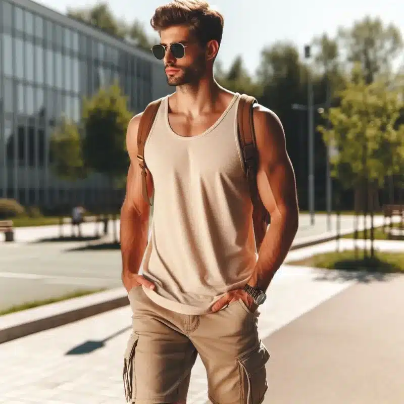 Outfit casual estivo con canotta uomo