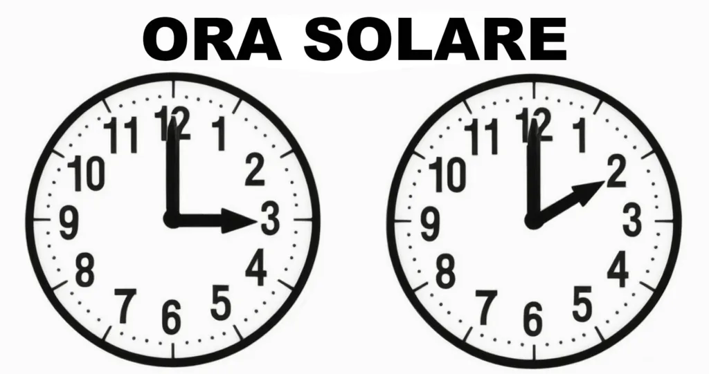 CAMBIO ORARIO ORA SOLARE LEGALE GENERATE AI IA