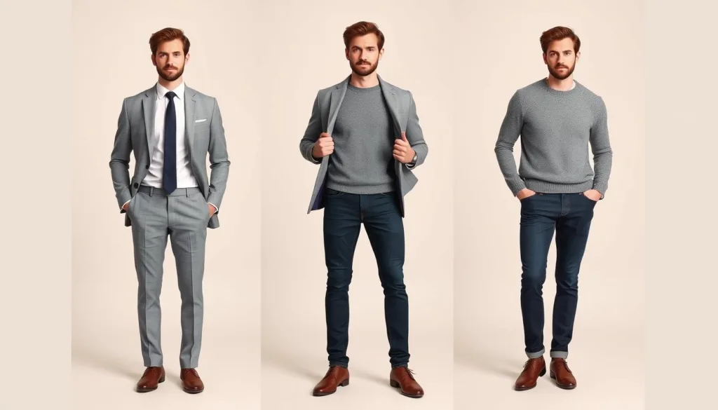 Versatilità look uomo casual formale