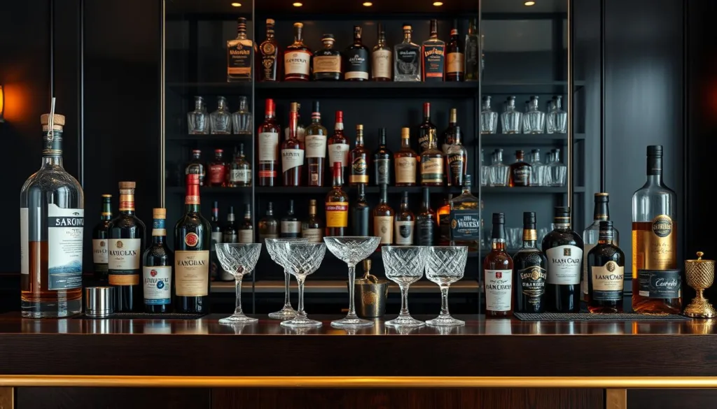 Home bar di stile per l’uomo: attrezzatura e liquori. home bar uomo