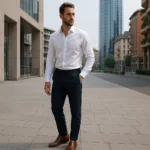 I pantaloni blu rappresentano una scelta solida per l’uomo che cerca ordine, stile e coerenza visiva. Il blu comunica equilibrio, controllo e affidabilità