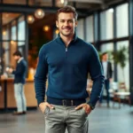 look homme à quart de zip