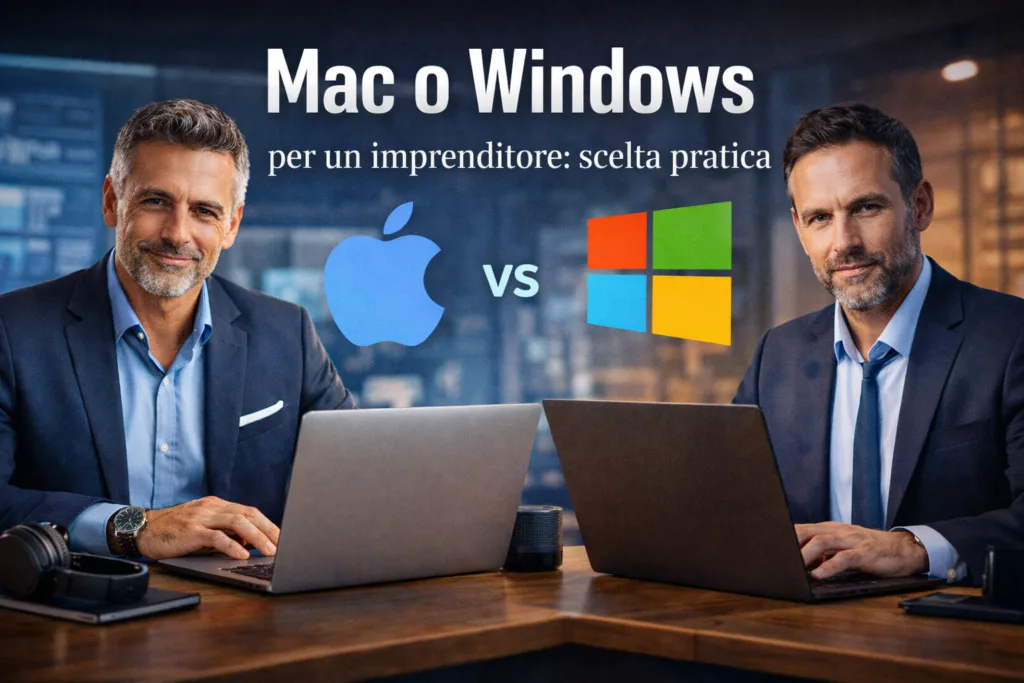 Mac o Windows per un imprenditore: scelta pratica Molti imprenditori devono scegliere un computer per lavorare. La scelta si riduce quasi sempre a una domanda: Mac o Windows?