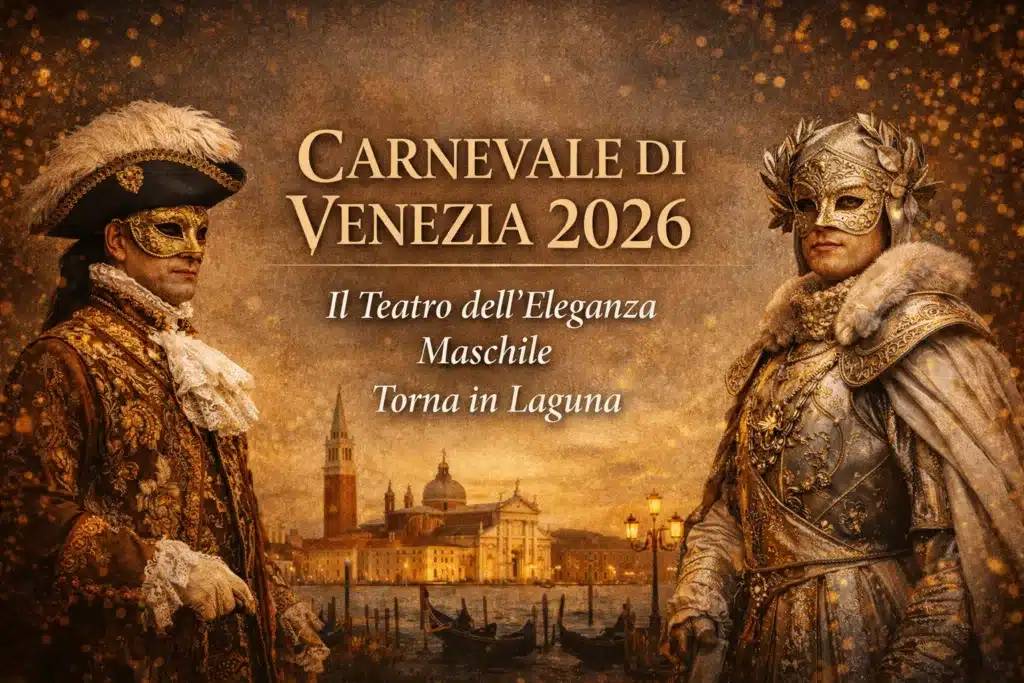 Carnevale di Venezia 2026, il Teatro dell'Eleganza Maschile Torna in Laguna.