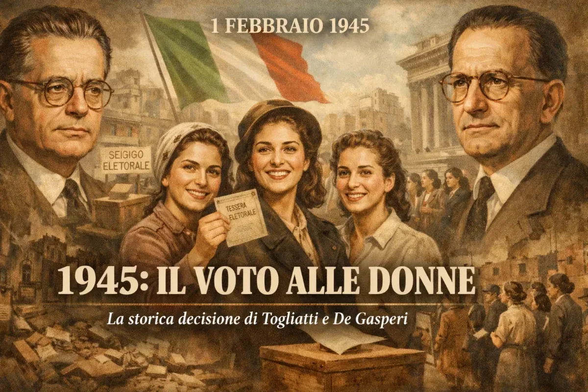 Il 1º febbraio 1945 segna una data chiave nella storia civile italiana. In quel giorno, con un Decreto Legislativo Luogotenenziale, lo Stato riconosce alle donne il diritto di voto.