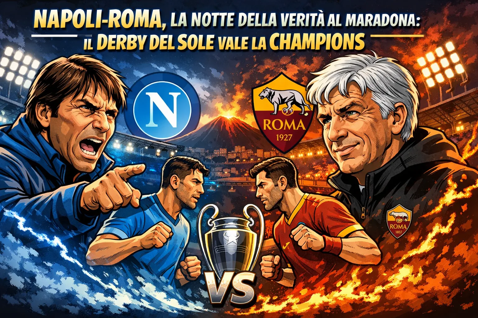 Napoli Roma, la notte della verità al Maradona