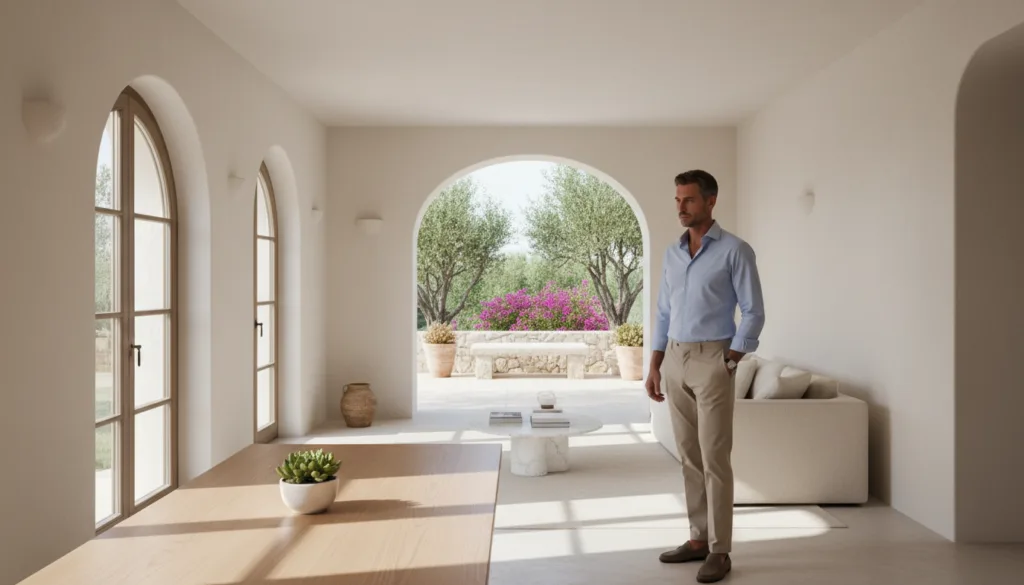 minimalismo mediterraneo interni luce naturale