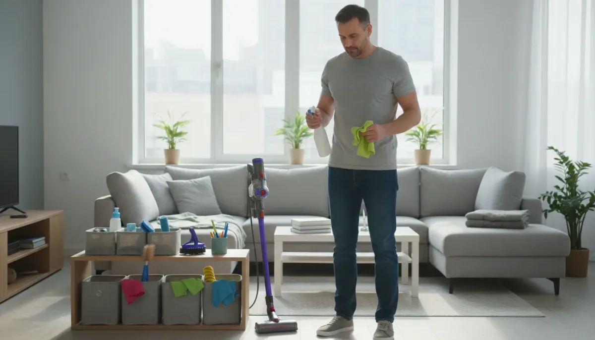 pulizia casa uomo