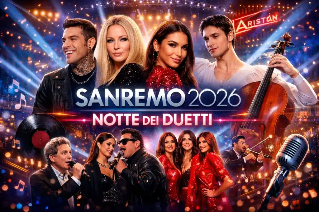 Il Festival di Sanremo 2026, in onda da martedì 24 a sabato 28 febbraio all'Ariston di Sanremo, riserva per la quarta serata di venerdì 27 febbraio i duetti e le cover annunciati da Carlo Conti