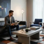 modernes Wohnzimmer für Männer