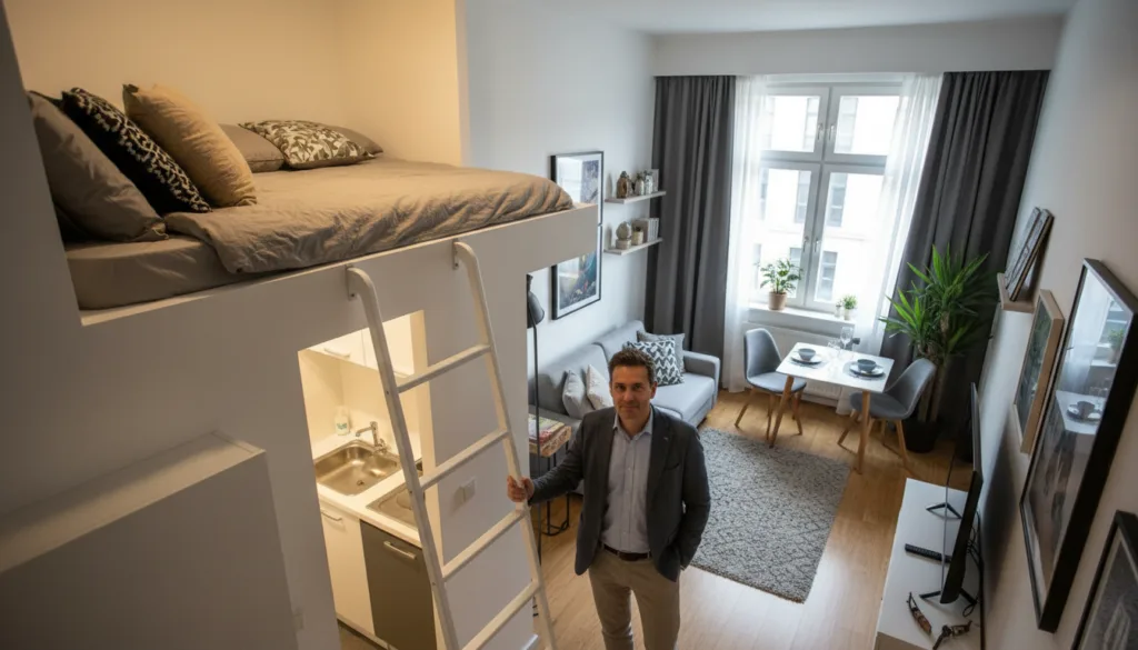 soluzioni letto monolocale soppalco