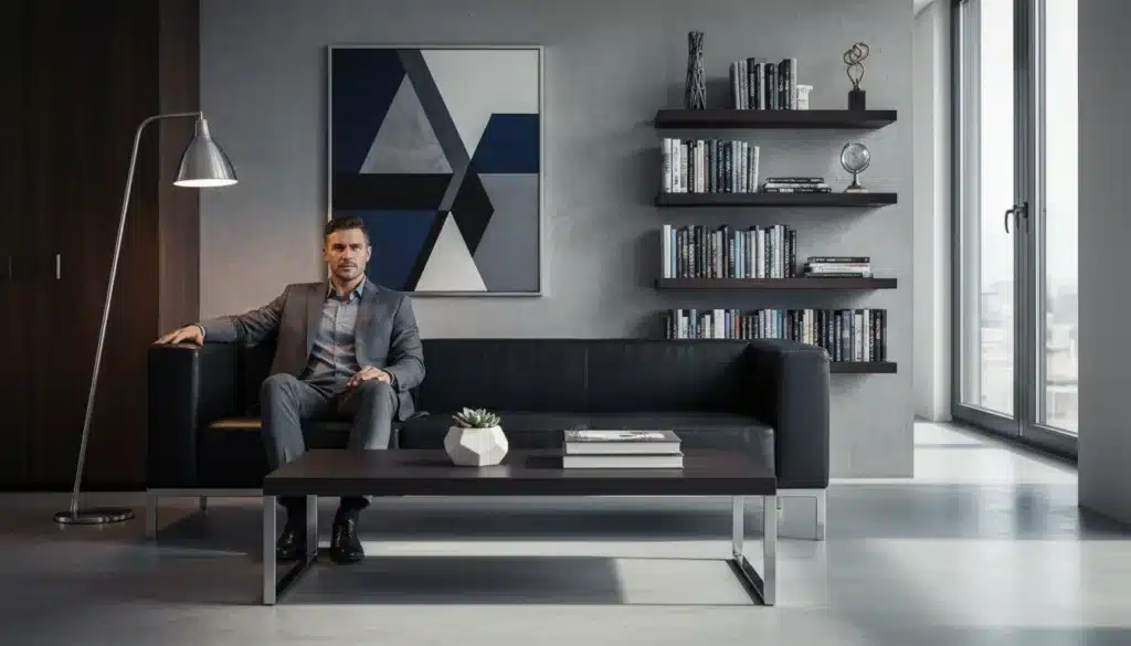 stile maschile interno design