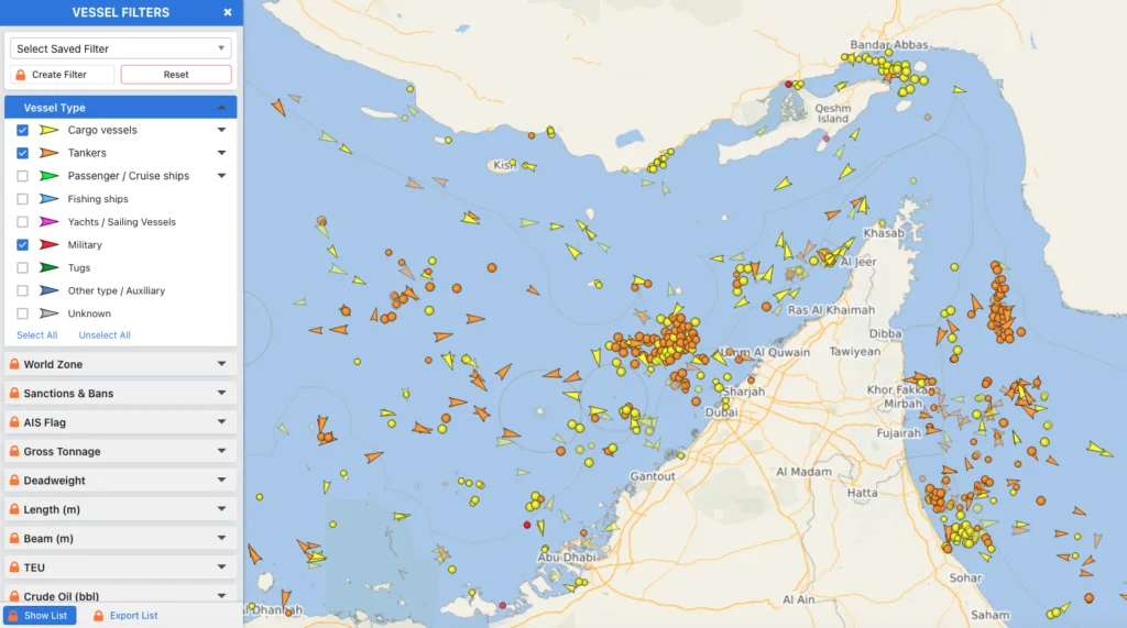 navi bloccate stretto di hormuz