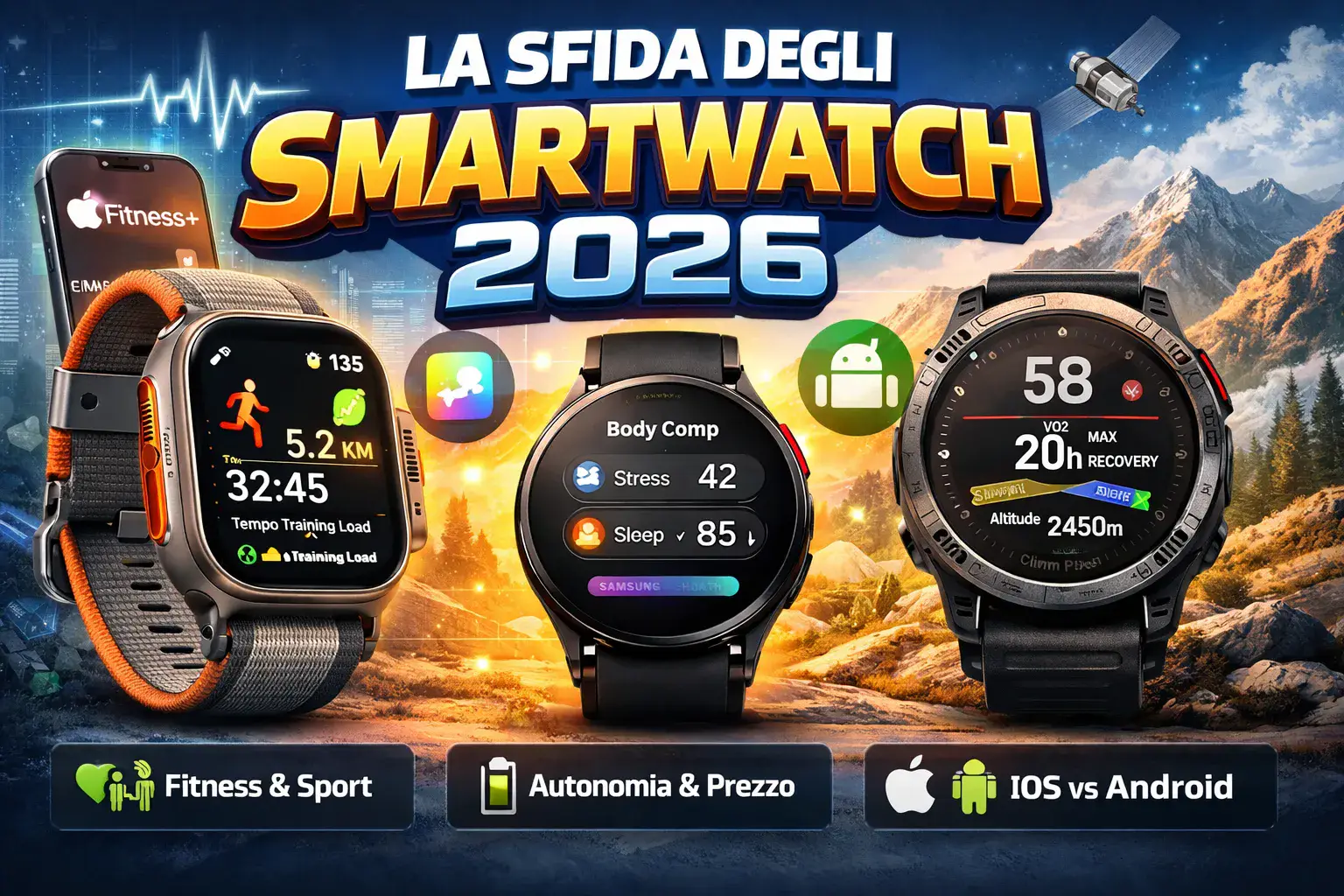Smartwatch 2026: quale comprare tra Apple Watch, Galaxy Watch e Garmin.