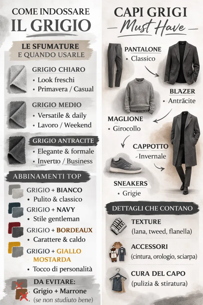 Come indossare il grigio