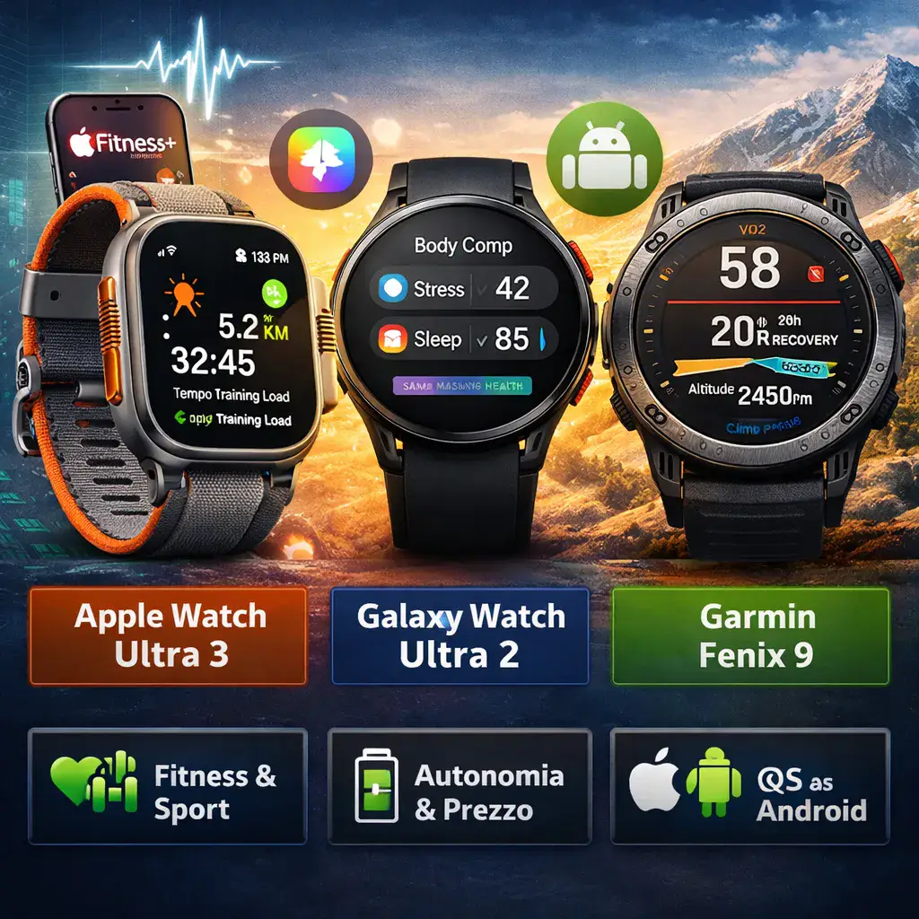 Smartwatch 2026: quale comprare tra Apple Watch, Galaxy Watch e Garmin