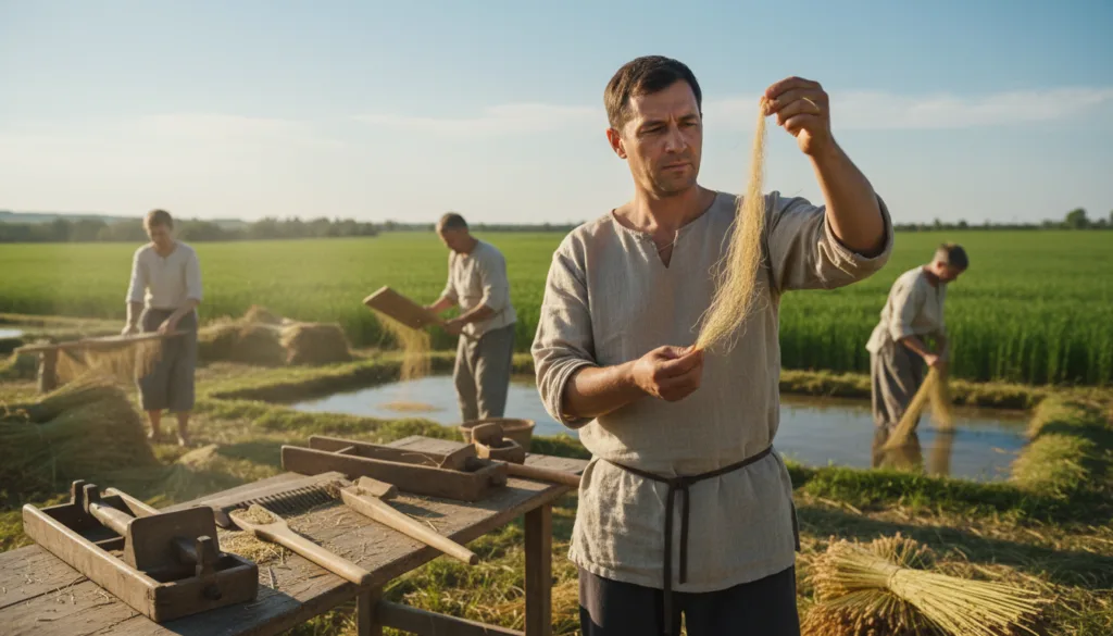 processo di lavorazione del lino