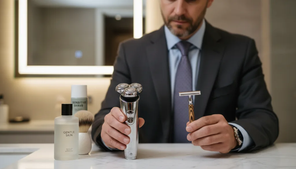 rasoio elettrico o lametta pelle sensibile