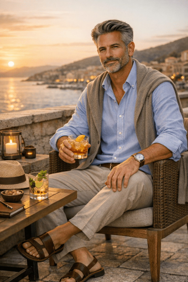 Look serale rilassato outfit abbinamento sabbia