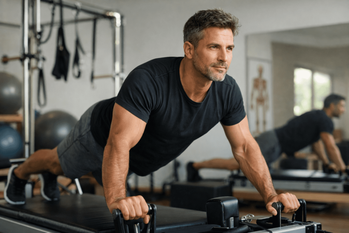 Oggi, 2 maggio 2026, il mondo celebra la Giornata Mondiale del Pilates. Se sei un uomo che ha appena varcato la soglia dei quaranta, o che ci sta navigando in mezzo, probabilmente la parola "Pilates" ti evoca immagini di sale luminose, musica zen e persone incredibilmente flessibili che fanno movimenti aggraziati su strani macchinari.